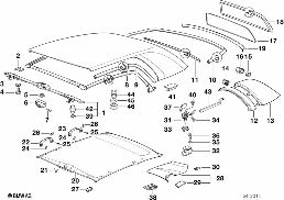 Pezzi singoli hardtop diagram for BMW 3 Series E36 320i
