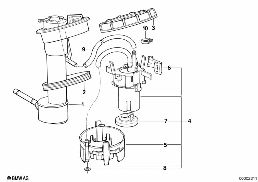 Aanzuiginrichting met benzinepomp diagram for BMW 5 Series E34 525tds