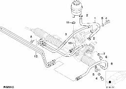 HYDRO STEERING-OIL PIPES diagram for BMW 3 Series E46 M3