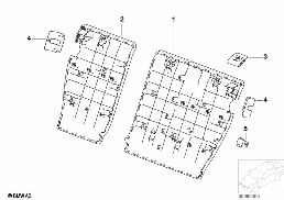 Κάθισμα πίσω διακοσμ. καλύμματα πλάτης diagram for BMW 3 Series E46 316ti