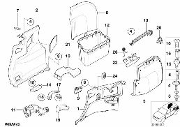 Verkleidung Gepäckraum seitlich diagram for BMW 3 Series E46 316i