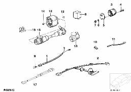 WIRING SET TRAILER COUPLING diagram for BMW 3 Series E30 320i
