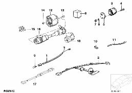 WIRING SET TRAILER COUPLING diagram for BMW 3 Series E30 325i
