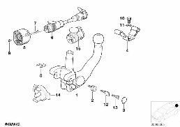 TRAILER COUPLING diagram for BMW 5 Series E34 525tds