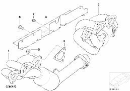 EXHAUST MANIFOLD WITH CATALYST diagram for BMW Z3 E36 M
