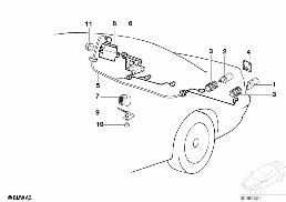PARK DISTANCE CONTROL (PDC) diagram for BMW 8 Series E31 850Ci