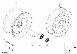 STEEL RIM STYL.12 diagram for BMW 3 Series E46 318i