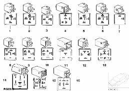 VARIOUS RELAYS diagram for BMW Z3 E36 M