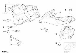 Zawieszenie silnika diagram for BMW X5 E53 4.4i