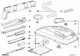 Trousse à outils/Boite a outils diagram for BMW 5 Series E39 525td