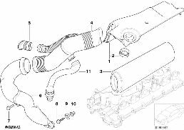 进气消音器/滤芯 diagram for BMW 5 Series E39 530d