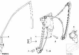 Mechanizm szyby drzwi przednich