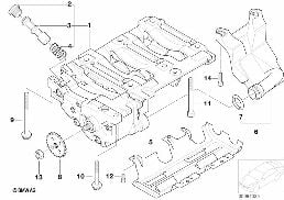 Pompa olejowa-wałki wyrównawcze zespołu diagram for BMW 3 Series E90 318i