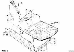 METAL FUEL TANK diagram for BMW 5 Series E34 520i