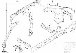 SINGLE COMPONENTS FOR BODY-SIDE FRAME diagram for BMW 3 Series E46 318i