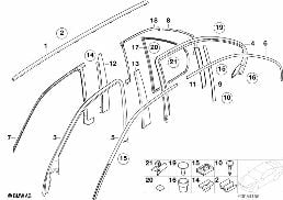 Enjoliveurs ext. / Grille de décor diagram for BMW 5 Series E39 525td
