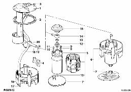 SENDING UNIT ASSY METAL TANK diagram for BMW 5 Series E34 520i