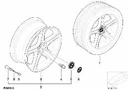BMW LA WHEEL, STAR SPOKE 87 diagram for BMW X5 E53 3.0d