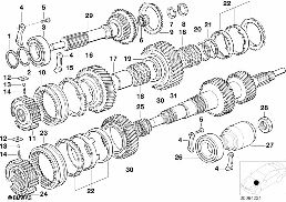 S5D...Z DRIVE SHAFT/OUTPUT SHAFT 4-WHEEL diagram for BMW 3 Series E46 330xi