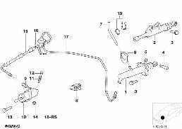 Commande d'embrayage diagram for BMW 5 Series E39 525td