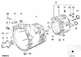 S5D...Z carter + pièces de montage diagram for BMW 5 Series E39 525td