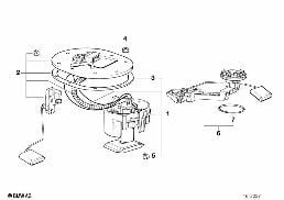 FUEL PUMP AND FUEL LEVEL SENSOR diagram for BMW 7 Series E38 740i