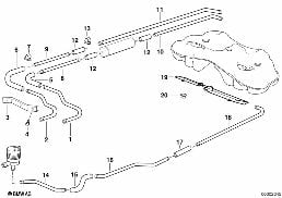 FUEL PIPE diagram for BMW 7 Series E38 740i