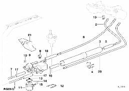 燃油管路 diagram for BMW 3 Series E36 328i