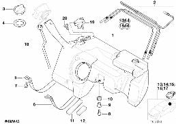 PLASTIC FUEL TANK diagram for BMW Z3 E36 M