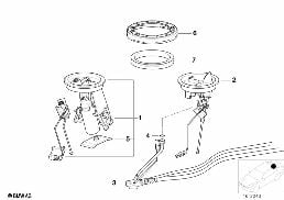 FUEL PUMP AND FUEL LEVEL SENSOR diagram for BMW 3 Series E36 318is