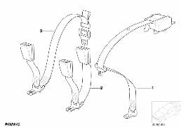 Saekerhetskaerp bak diagram for BMW 3 Series E36 325tds