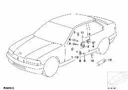 DOOR WINDOW LIFTING MECHANISM FRONT diagram for BMW 3 Series E36 M3