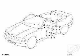 Okenní mechanismus dveří přední diagram for BMW 3 Series E36 320i