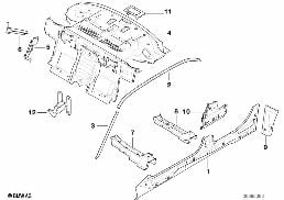 Carcasse latérale - Paroi de séparation diagram for BMW 5 Series E39 525td