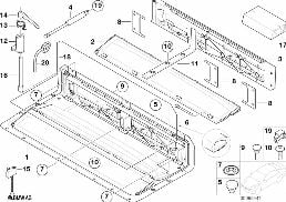 소프트톱 수납부 diagram for BMW 3 Series E46 318Ci