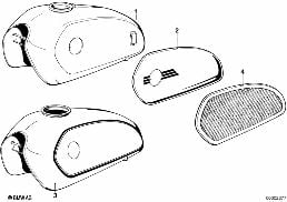 Réservoir de carburant diagram for BMW R50/5-R90S 69-76 R50/5
