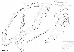 Yan çerçeve, Münferit parçalar diagram for BMW 7 Series E67 745LiS