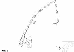Mechanizm szyby drzwi przednich diagram for BMW 3 Series E46 316ti