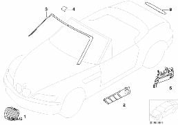 RETROFIT, CHROME LINE EXTERIEUR diagram for BMW Z3 E36 M
