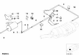 VACUUM CONTROL, EXHAUST FLAP diagram for BMW 3 Series E46 330Ci