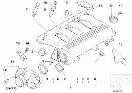 Instalacja ssąca AGR diagram for BMW 5 Series E39 520d