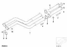 EXHAUST SYSTEM,FRONT/INTERMEDIATE PIPES diagram for BMW Z3 E36 M