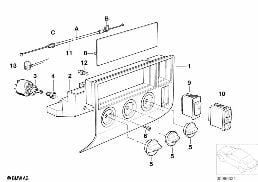HEATER CONTROL diagram for BMW 3 Series E36 316i 1.6