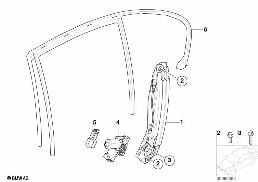 Mechanizm szyby drzwi tylnych diagram for BMW 7 Series E65 745i