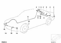 PARK DISTANCE CONTROL (PDC) diagram for BMW 5 Series E39 530d