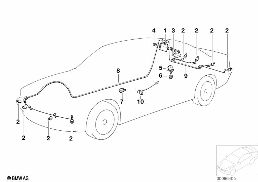 Park Distance Control (PDC) diagram for BMW 5 Series E39 520d