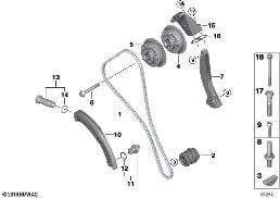 Mech. ster.-łańcuch ster. cylindrów 1-4 diagram for BMW 7 Series E65 745i