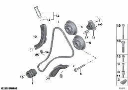 Mech. ster.-łańcuch ster. cylindrów 5-8 diagram for BMW 7 Series E65 745i