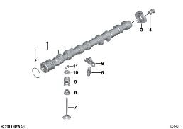 Sterowanie zaw.-wałek rozrządu, wylot diagram for BMW 7 Series E65 745i