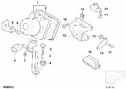 HYDRO UNIT DSC/FASTENING/SENSORS diagram for BMW 3 Series E46 318i